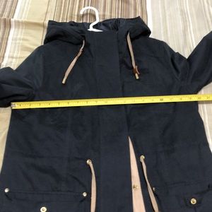Zara navy parka coat jacket